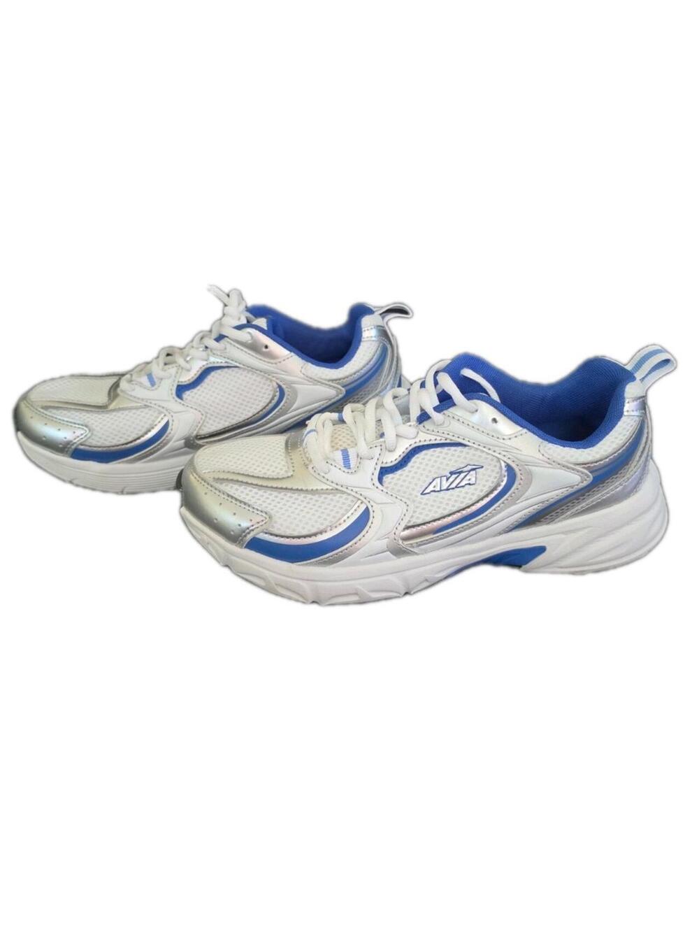 Avia White Blue Dad Sneakers Women Size 8.5 Chunky Running Walking Shoes